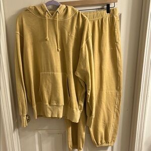 Champion Yellow Hoodie and Sweatpants Set
